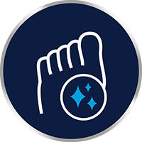 Se till att fötterna är rena, torra, särskilt mellan tårna.